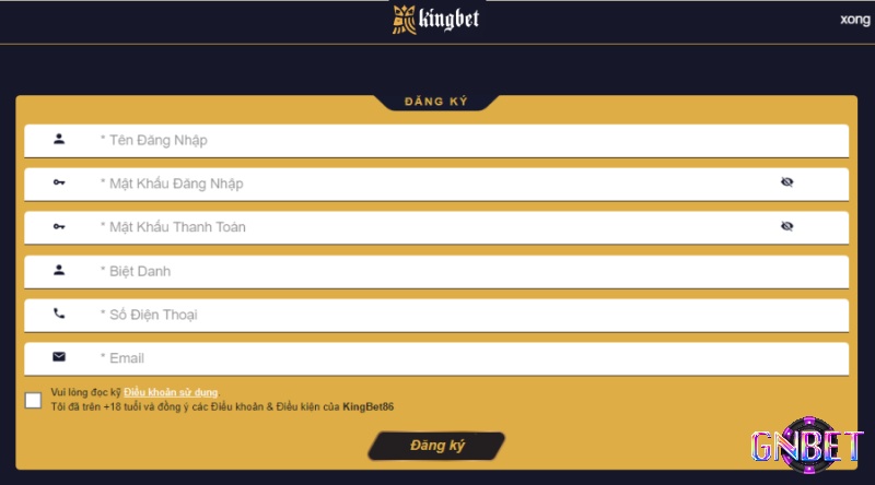 Hướng dẫn đăng ký tài khoản Kingbet