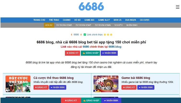 6686 casino - Kho game đa dạng, nhận thưởng không giới hạn