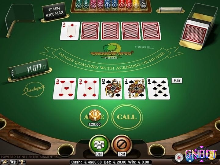 Bài poker có 5 lá bài chung trên bàn kết hợp 2 lá trong tay người chơi 