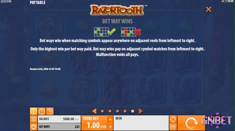 Razortooth mang đến cho người chơi 243 đường chiến thắng